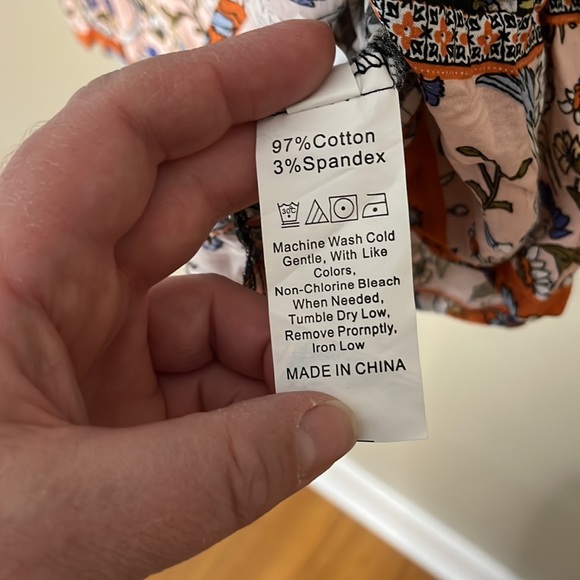 Bird Print Tunic Dress Size L - Picture 7 of 8